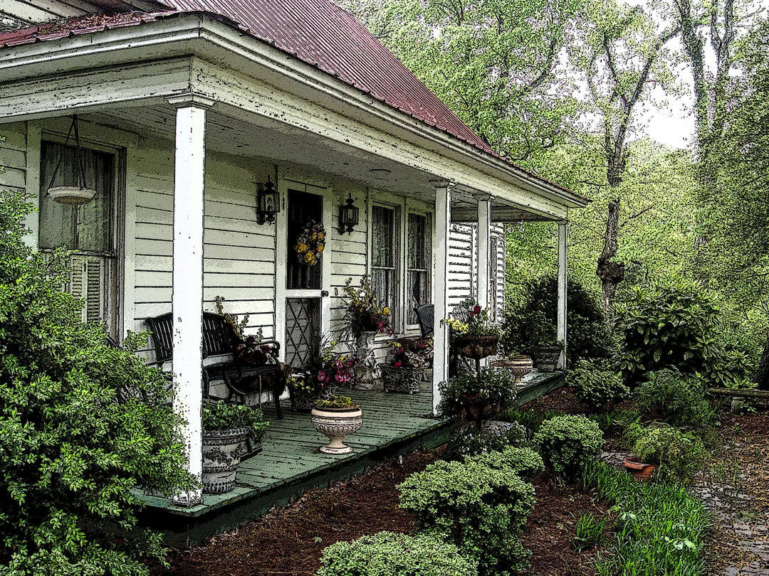 Corriher House Poster Ink Outline