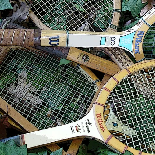 Collage Racquets Poster Outlin